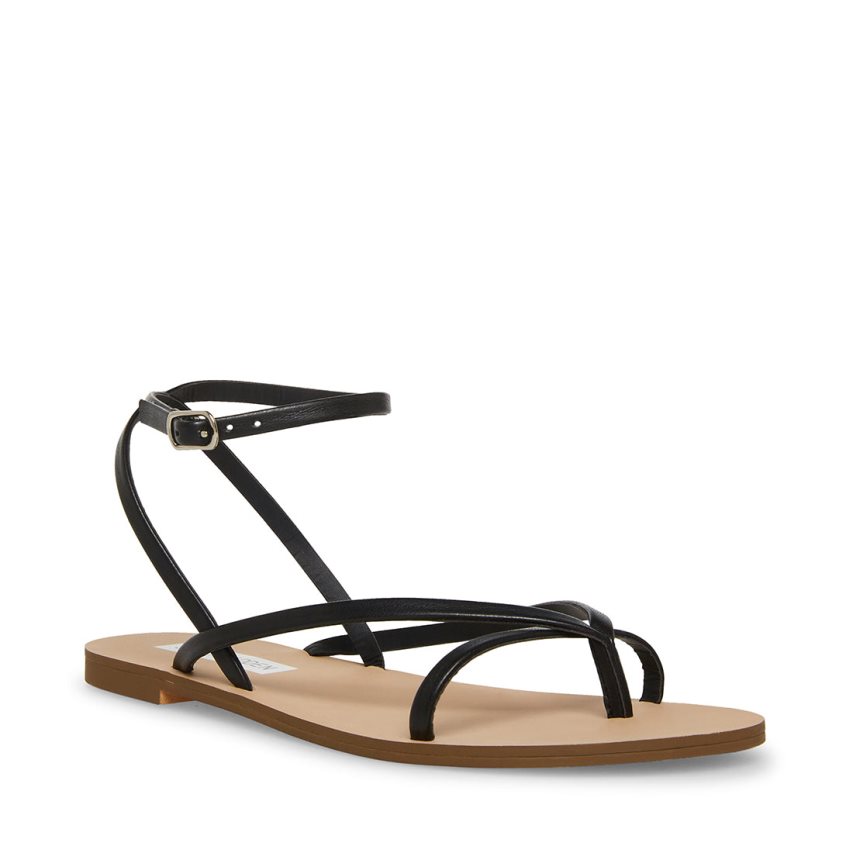 Sandalias Planas Steve Madden Amuse Mujer Negras | ES JA683S